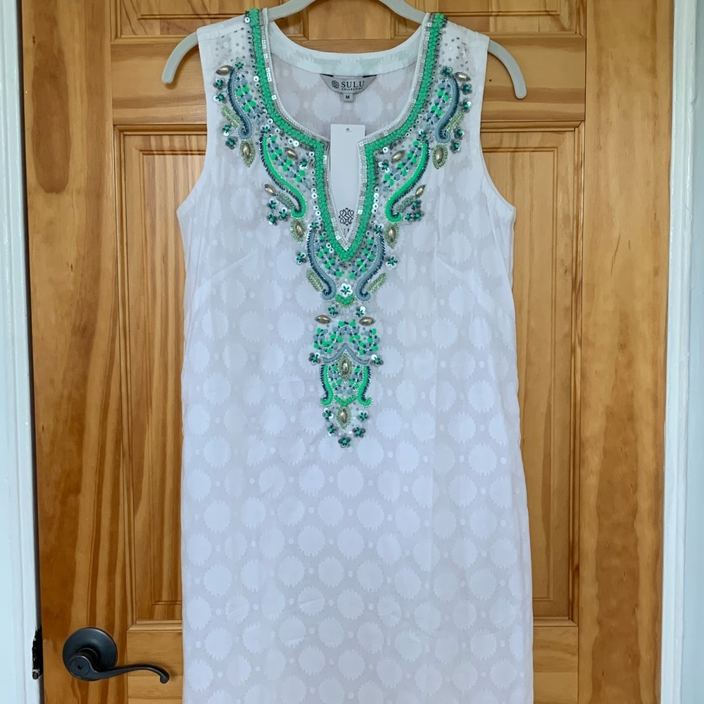 Sulu Collection Hand Embroidered Shift Dress